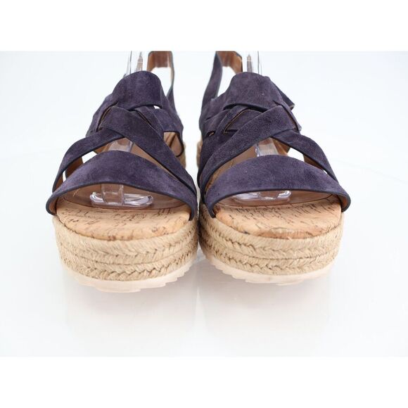 Trask Randi Sandals Women's Size 8 Blue Leather Suede Espadrilles Slingback - Picture 5 of 12